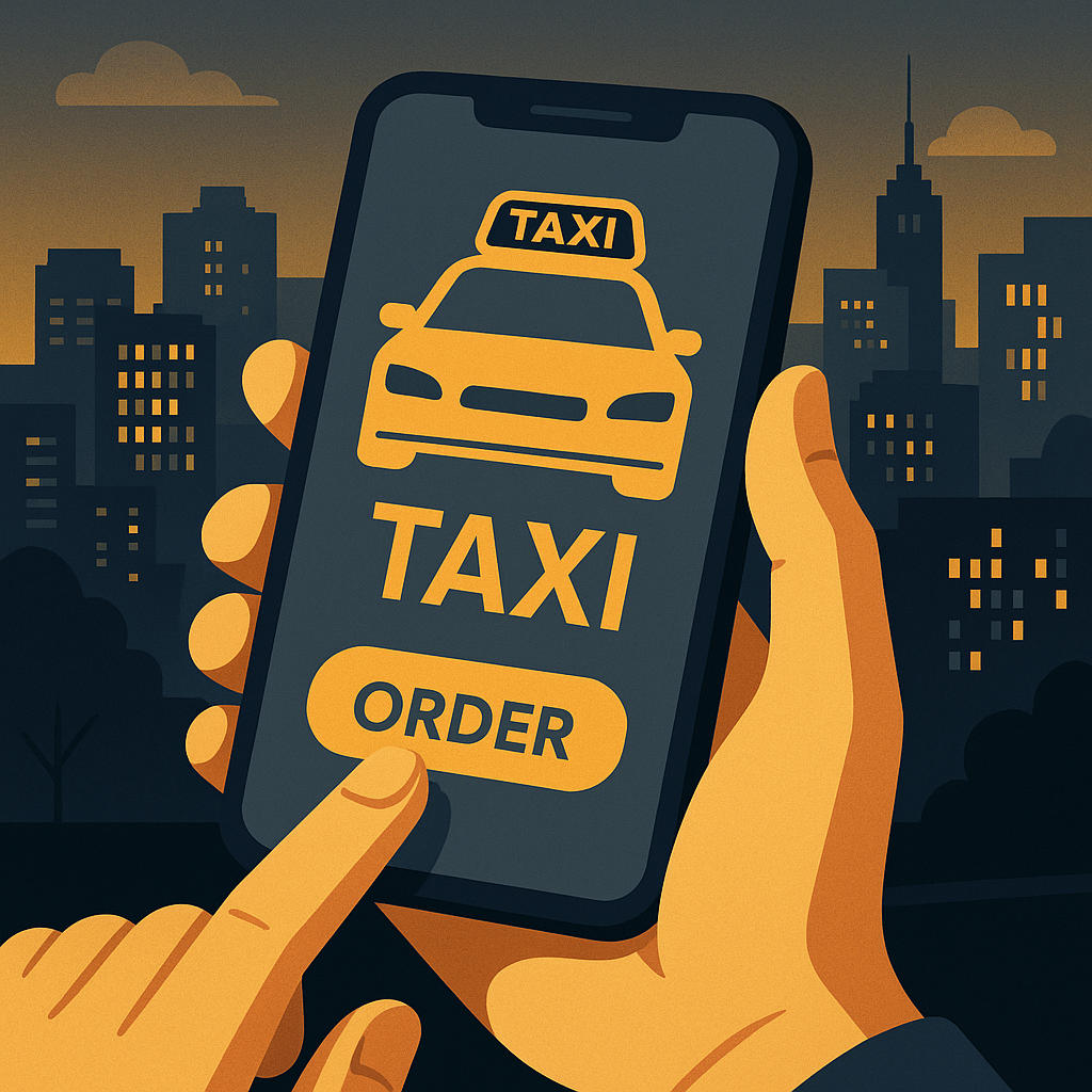 Taxi online bestellen mit Smartphone