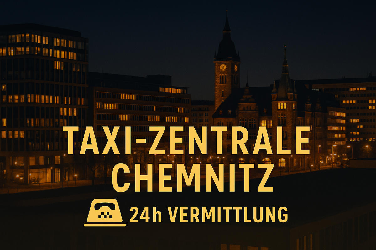 Taxi-Zentrale Chemnitz bei Nacht