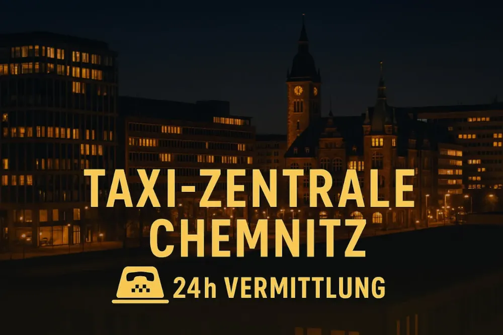 Taxi-Zentrale Chemnitz bei Nacht
